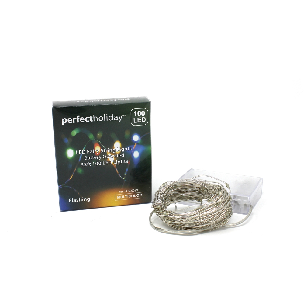 32ft Battery-Powered LED String Lights with 100 LED Lights